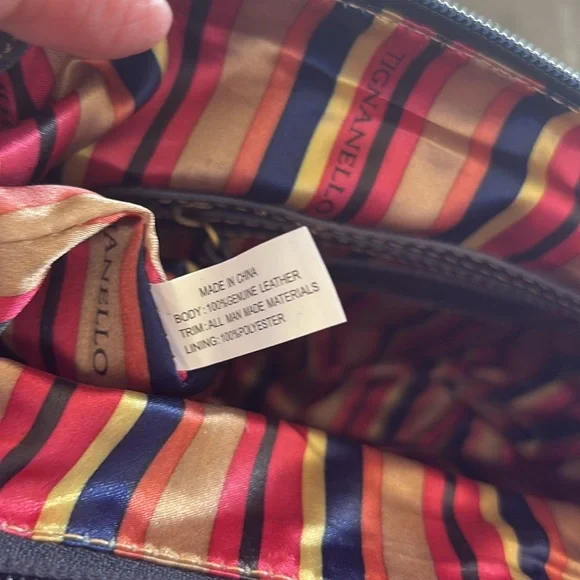 NWT Tignanello Midnight Blue Genuine Leather/Suede Messenger Crossbody Bag - Picture 16 of 16